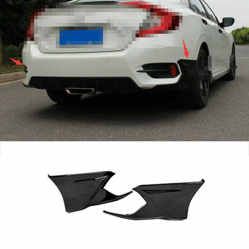 for Honda for Civic Sedan 2016-2021 Gloss Black Rear Bumper Splitter Lip Protector