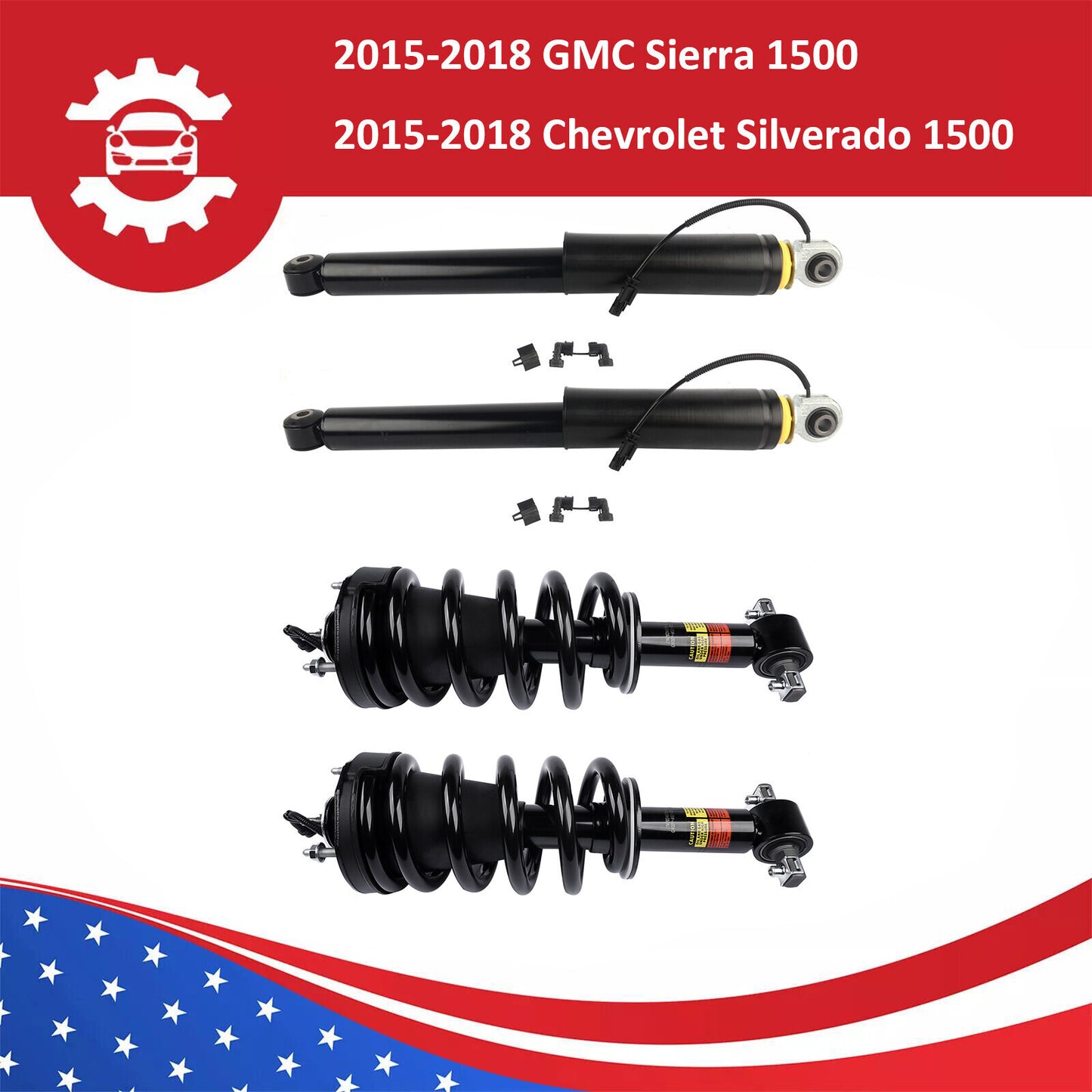 2x Front Shock Struts Assys w/o EDC for BMW E65 E66 745Li 750i 760i 760Li Base