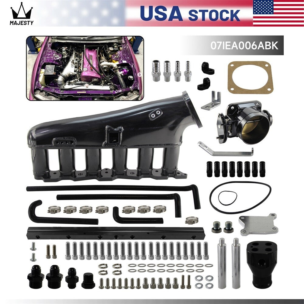 Intake Manifold Fuel Rail Throttle Body 90mm for Nissan Skyline R32 RB20DET 2.0L