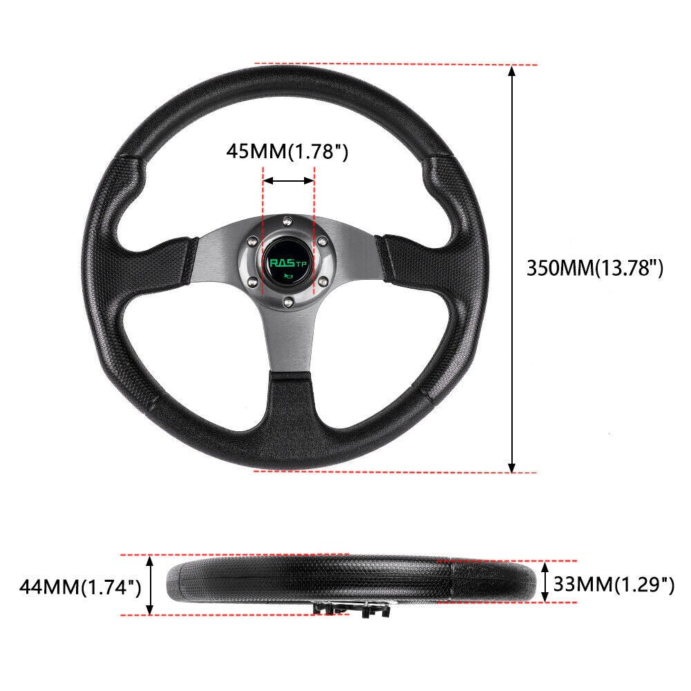 14 Steering Wheel+Quick Release+Hub Adapter 110H for Civic 92-95 Integra 94-01