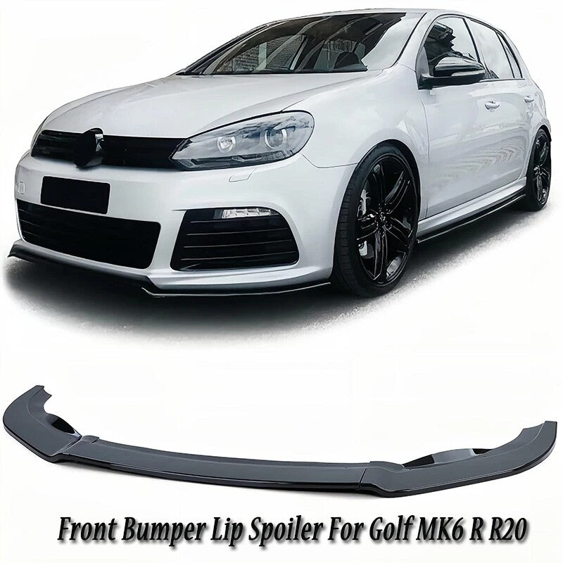 for VW MK6 GTI GTD 2010-13 3pcs Black Front Bumper Lip Splitter Chin Spoiler