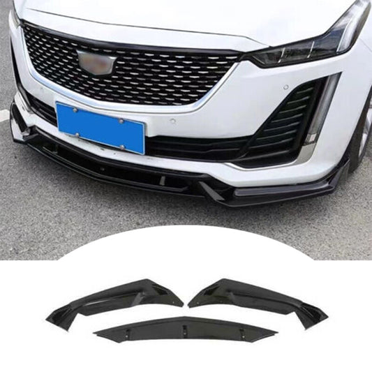 Glossy Black Front Bumper Lip Spoiler Bodykit For auto for Cadillac CT5 CT5-V 20-23