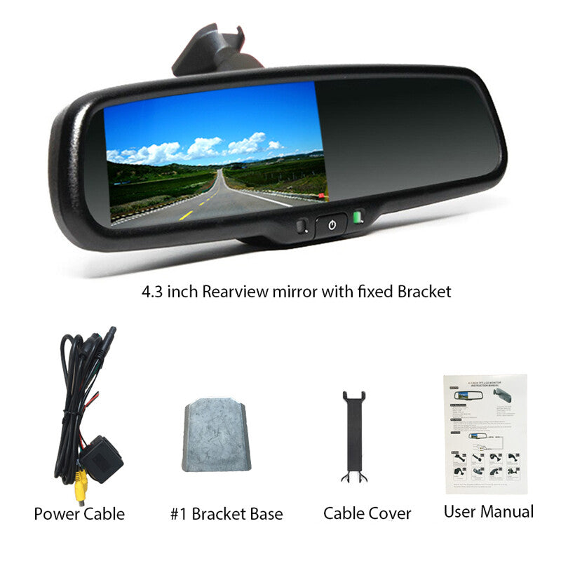 Automatic dimming TFT LCD screen rearview mirror monitor parking review + rear camera