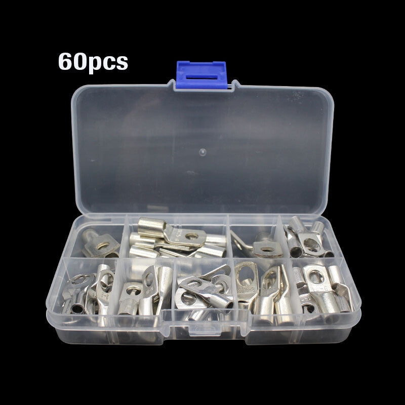 60-piece set of copper lug battery cable ring connector terminal kit