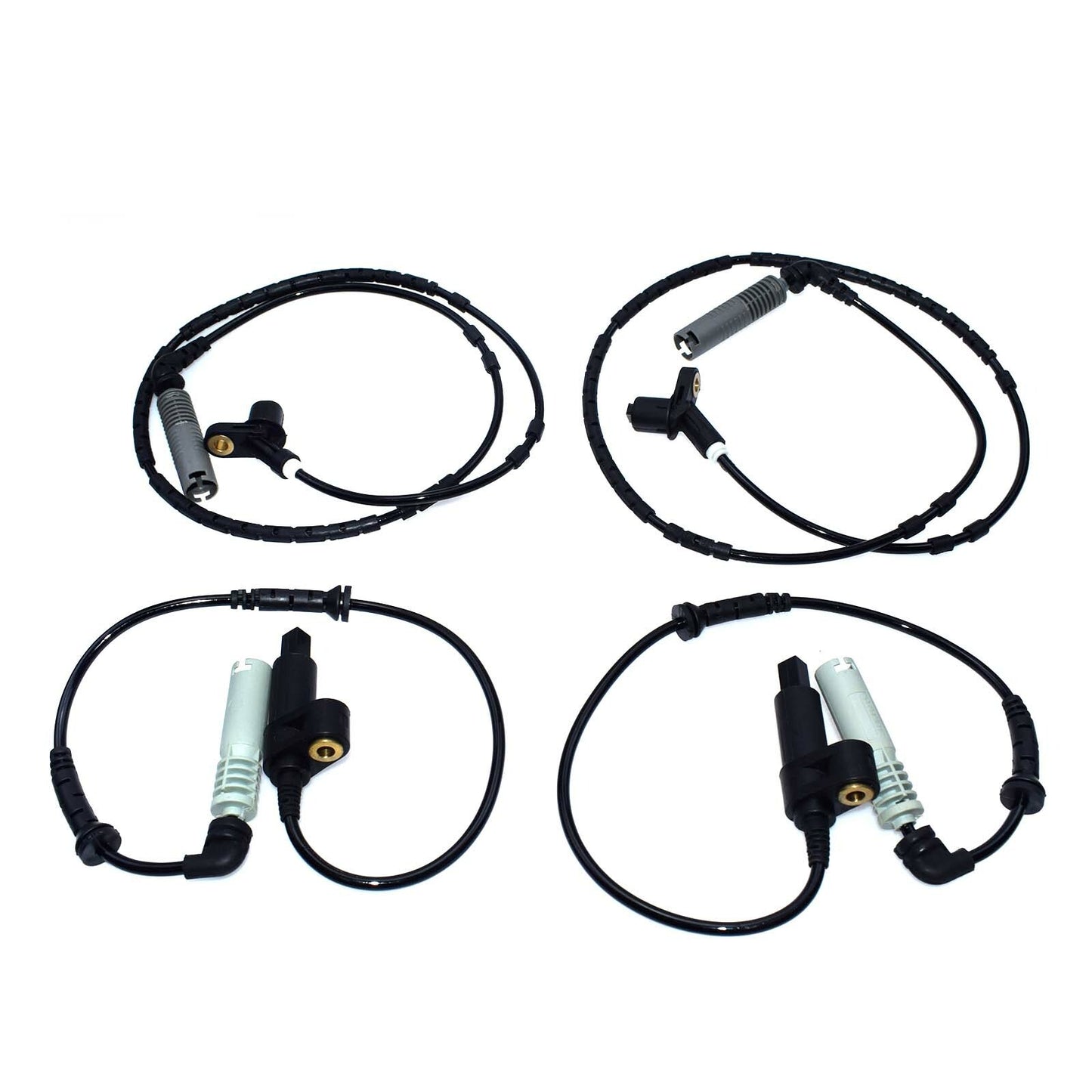 4-pack front and rear ABS wheel speed sensors for BMW E46 OEM manufacturer 34521164651 34521164652