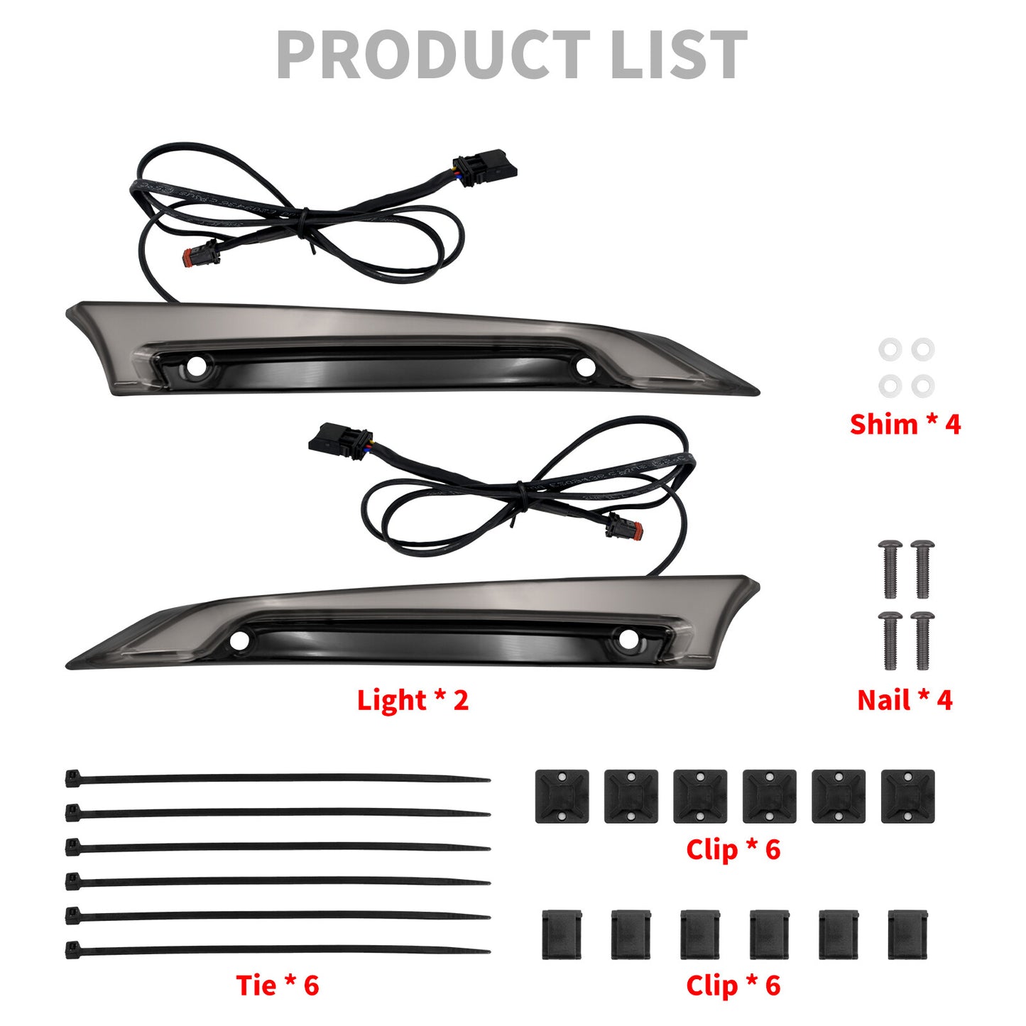Smoke Lens Windshield Trim LED Light w/ Turn Signal for Harley Road Glide 15-23