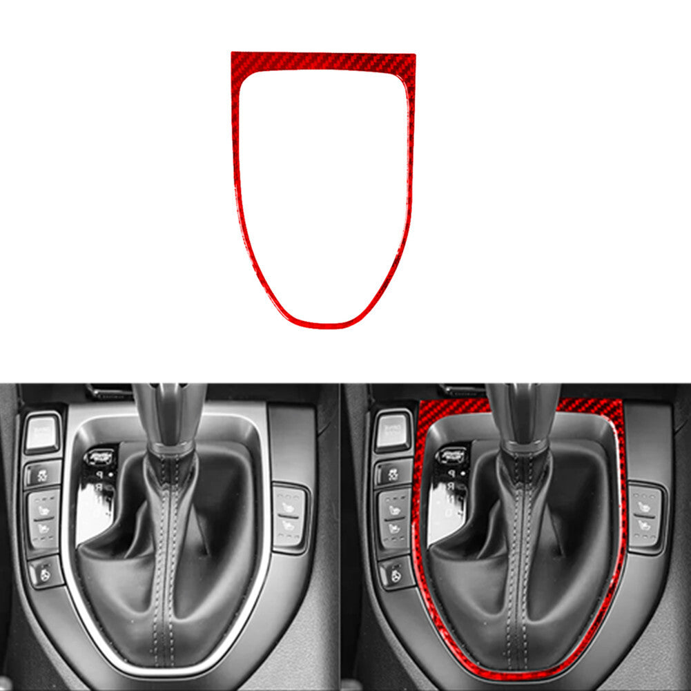 Red Carbon Fiber Gear Shift Frame Trim Cover for Hyundai for Veloster JS 2019-2022