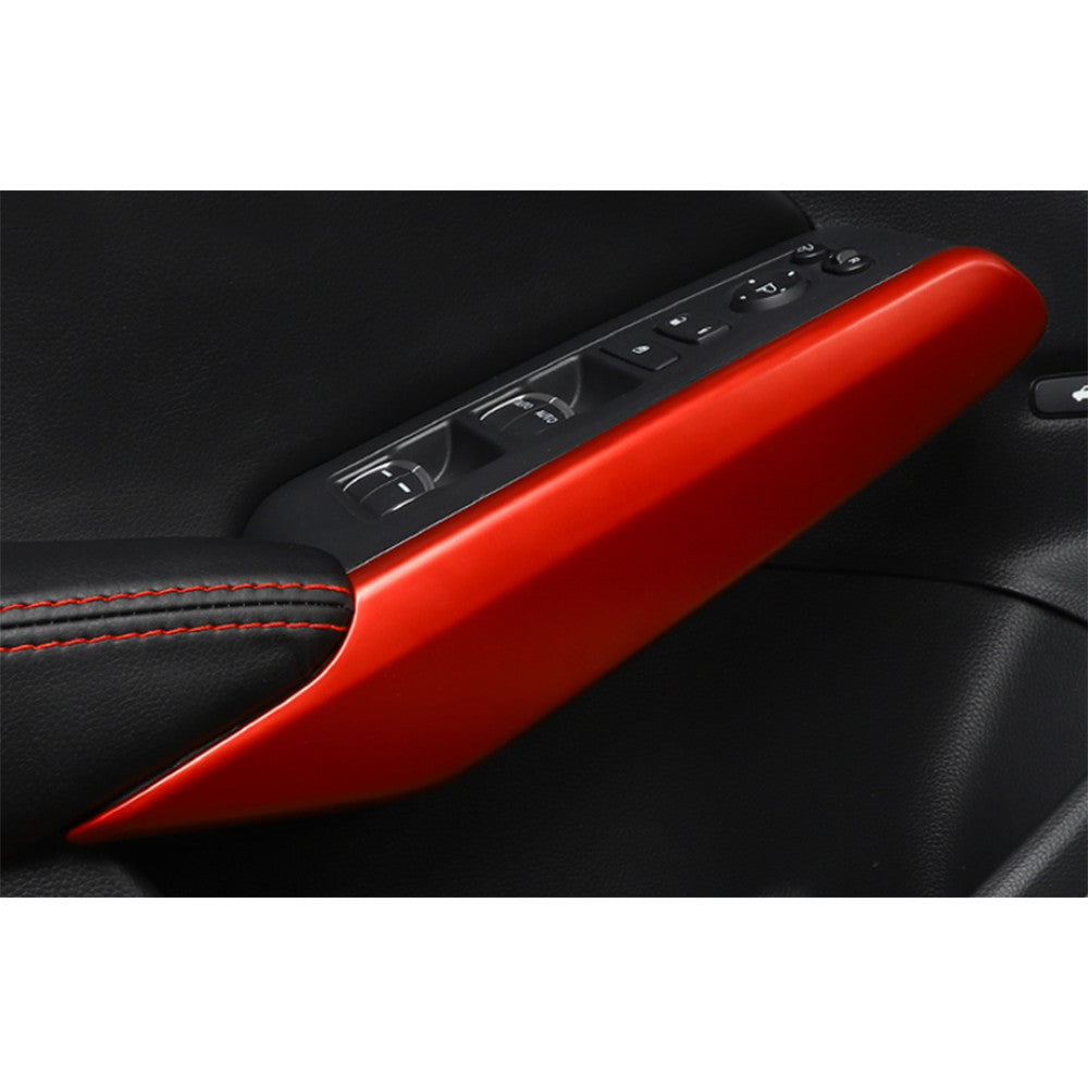 for Honda for Civic 2022-2023 Matte Red Interior Door Armrest Panel Trim Covers ABS