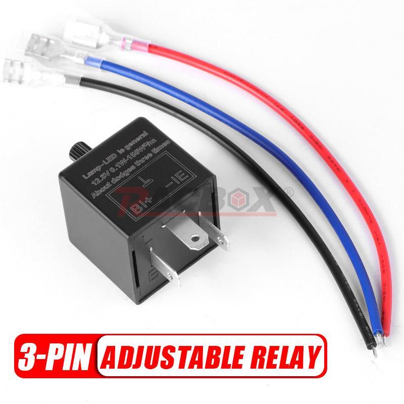 Adjustable 3-Pin LED Wired Motorcycle Flasher Relay Turn Signal Indicator Flash
