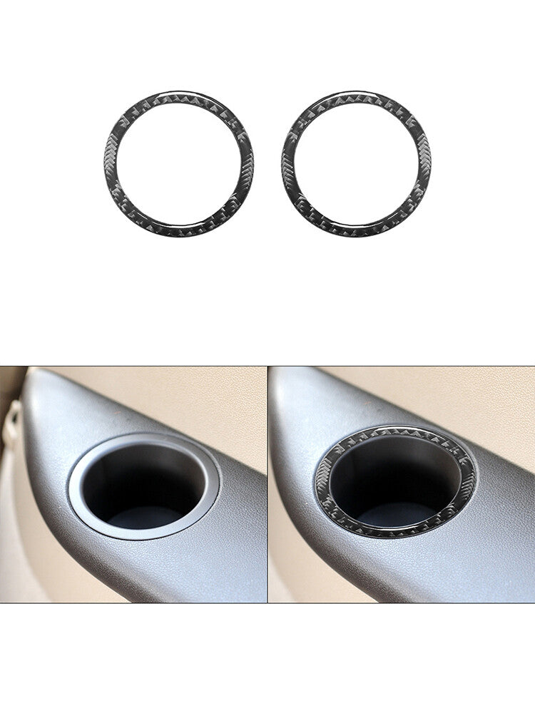 2X Carbon Fibre Cup Holder Trim for Mercedes R Class 2009-2012