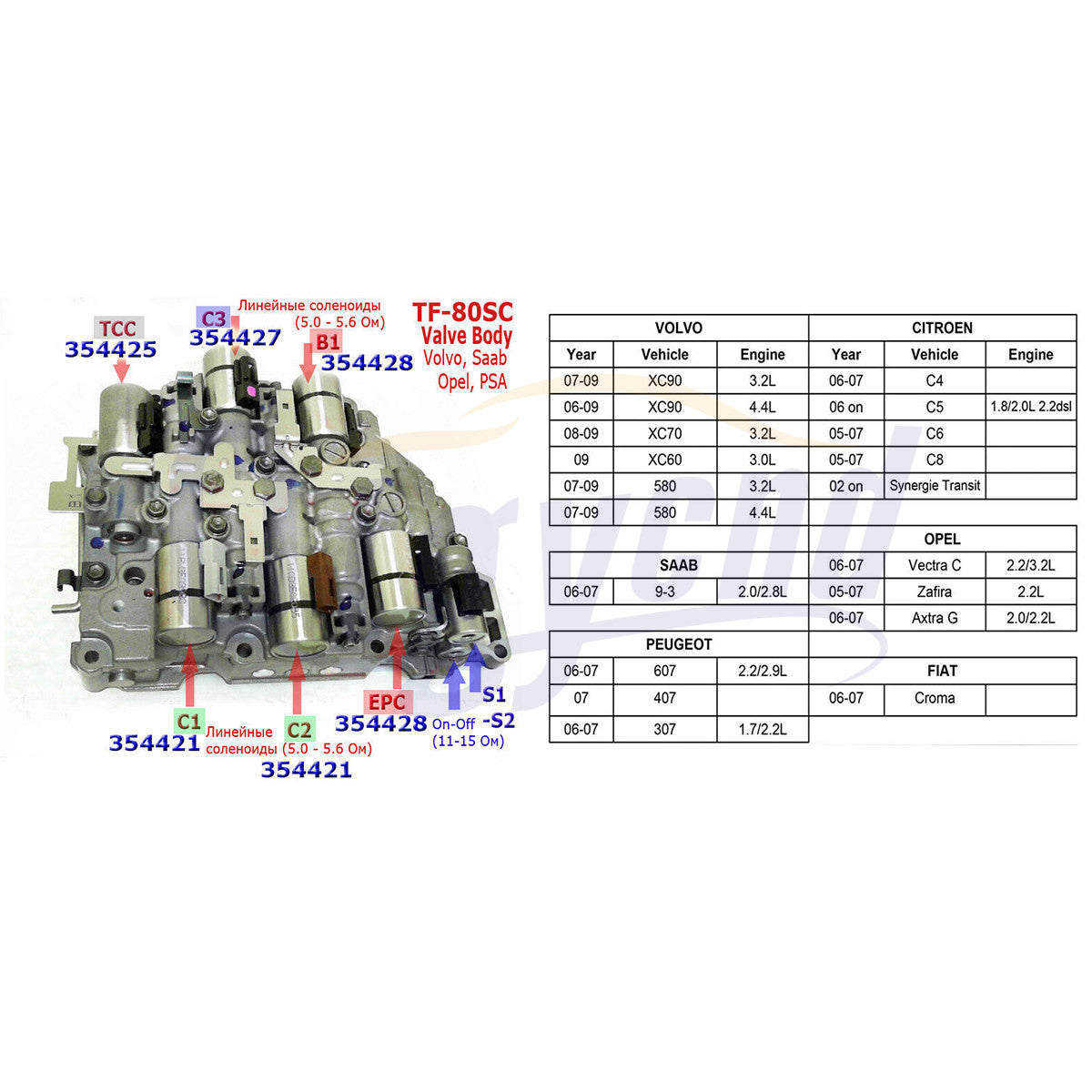 8PCS TF81SC Transmission Solenoid Kit for Ford for Lincoln for Land Rover for Mercury for Mazda