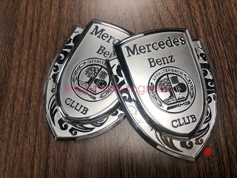 Car Body Emblem Rear Trunk Lid Badge Silver AFFALTERBACH Club for Mercedes