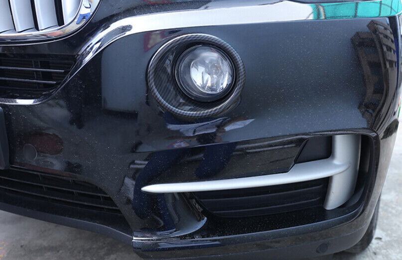 Front Fog Light Lamp Cover Trim ABS Carbon Fiber Fit for BMW X5 F15 2014-2018