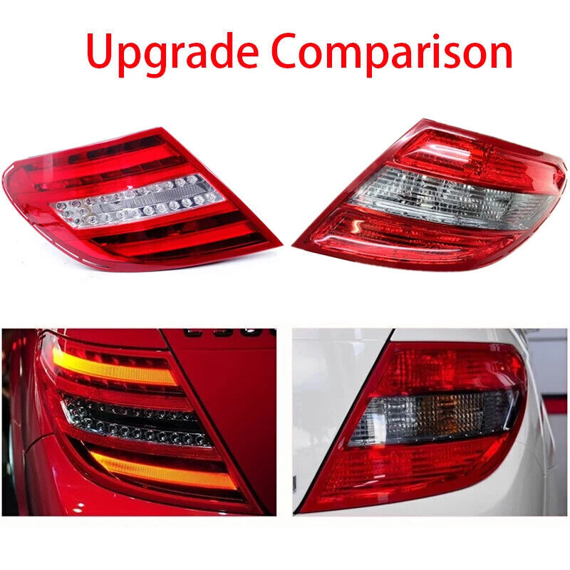 1Pair for Mercedes Benz W204 2007-2010 Upgrade 2011-2014 C Class LED Tail Light