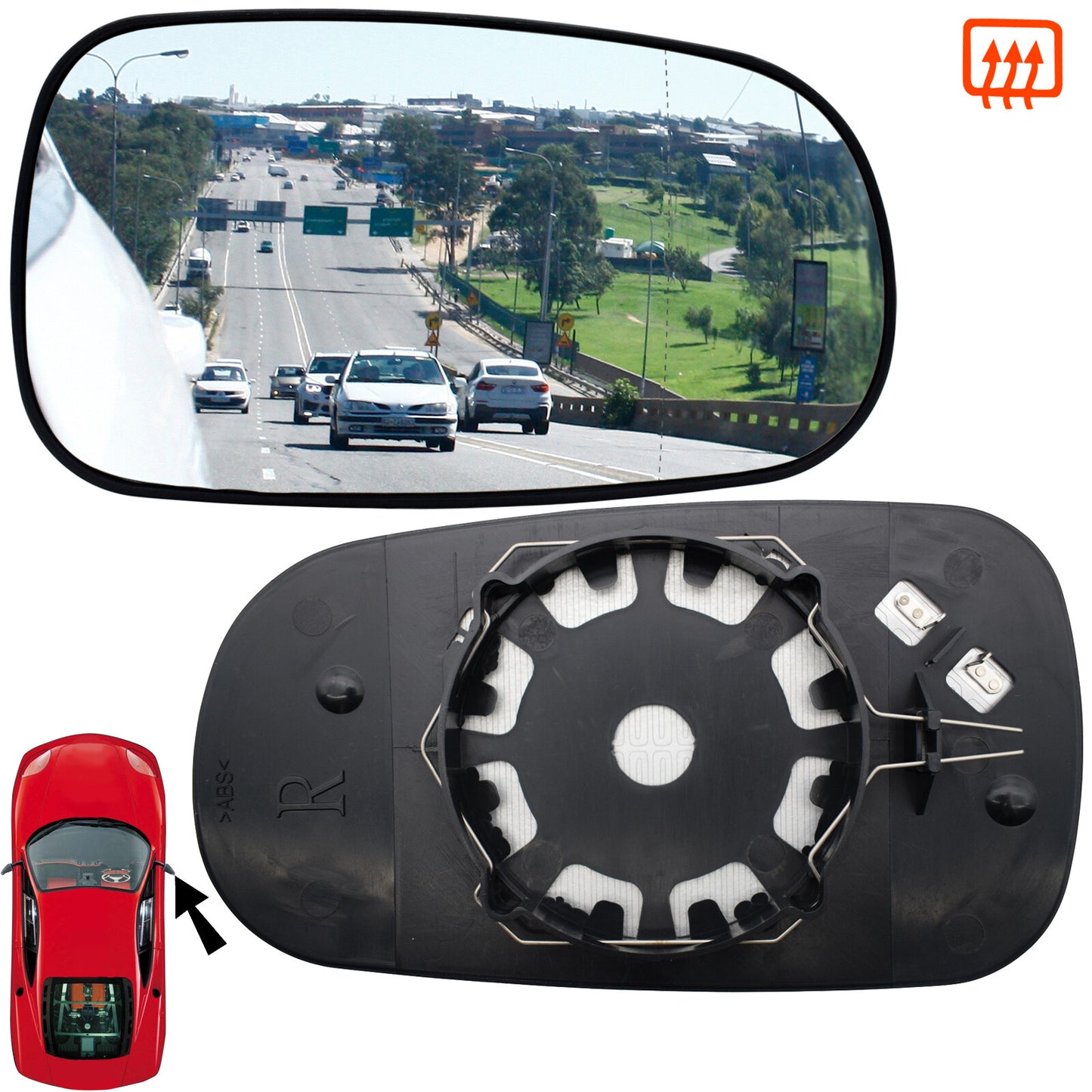 for Saab 9-5 9-3 93 2003-2008 Right Hand Driver Side Wing Mirror Glass Heated