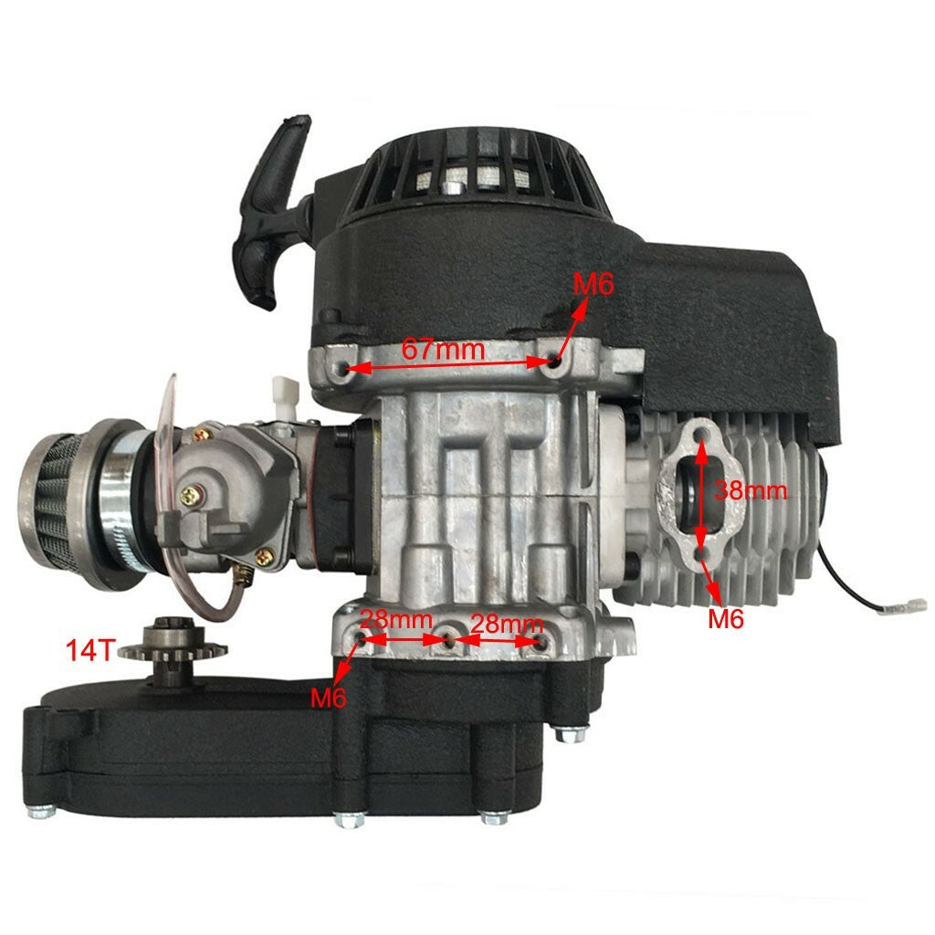 50cc 49cc 2 Stroke Pull Start Engine Motor for Mini Pocket Dirt Bike Quad ATV Gokart