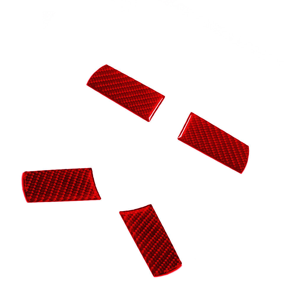 4Pcs Red Carbon Fiber Steering Wheel Button Cover Trim Type A for Chrysler 300