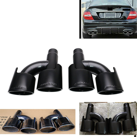SS304 Exhaust Muffler End Tips AMG For C250 C300 for Mercedes-Benz W204 C-Class BLK