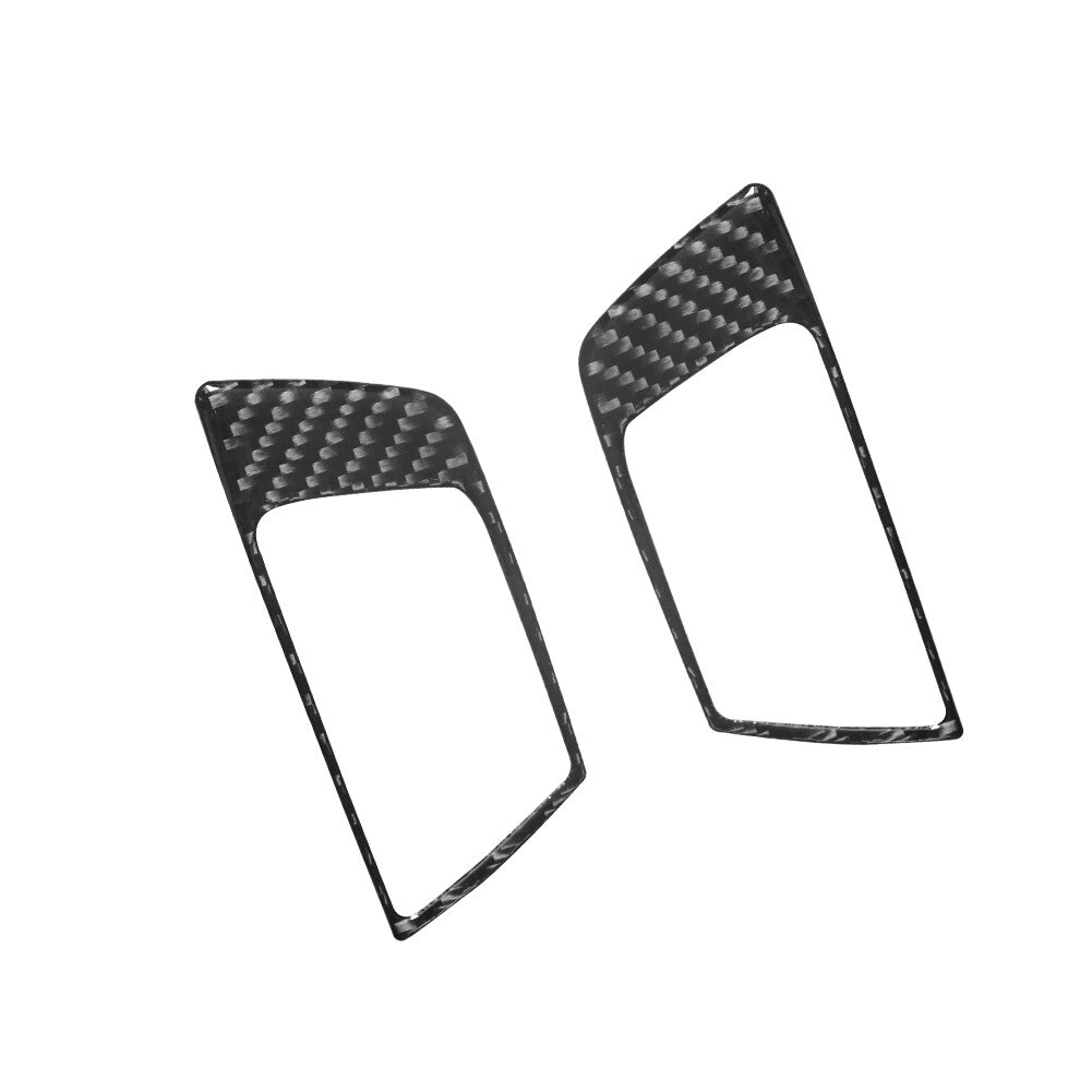 2pcs Carbon Fiber Front Door Pull Frame Cover Trim for Ford Fiesta 2011-2015