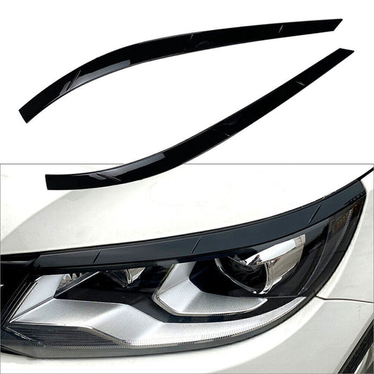 Front Fog Light Lamp Eyebrow Cover Trim Fit for VW for Tiguan MK1 2011-2016 Gloss Black