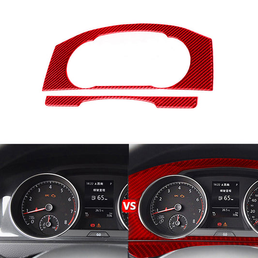 Red Carbon Fibre Dashboard Console Area Trim for VW for Golf MK7 2014-2019