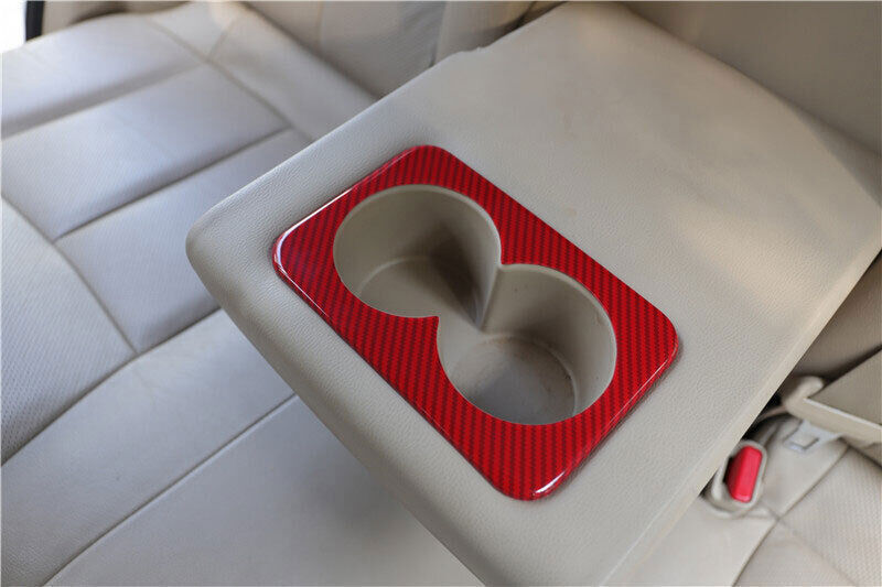 Red Carbon Fiber Rear Water Cup Panel Cover Trim ABS for Nissan Rogue 2014-2020