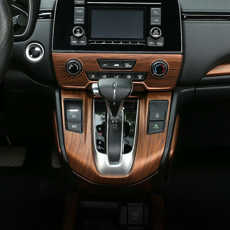 Middle Console Gear Shift Panel Trim for Honda CR-V 2017-2022 Matte Peach Wood