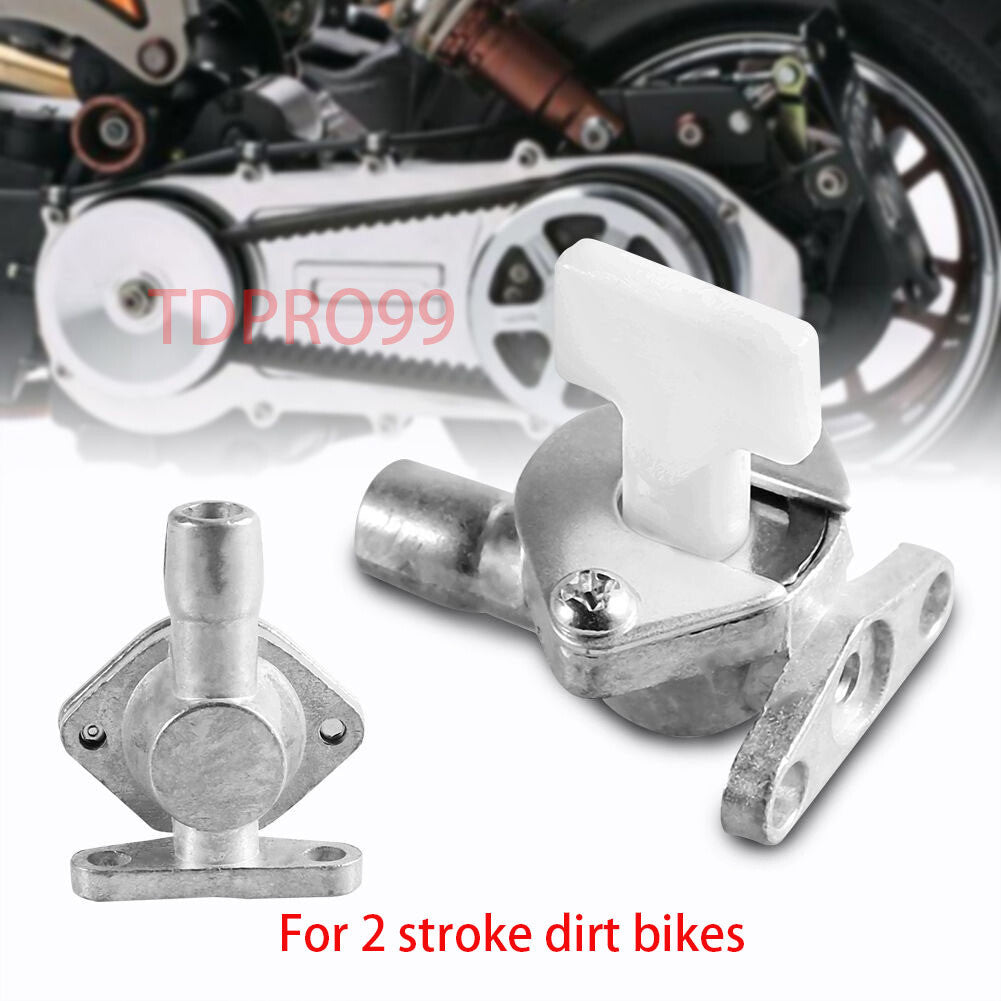 Petcock carburetor fuel tap switch for 47cc and 49cc for mini pit bikes, all-terrain vehicles, and four-wheelers.