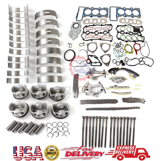 Engine Overhaul Rebuild Kit w/ Piston Ring 06E107066DM Bearings Shells for AUDI