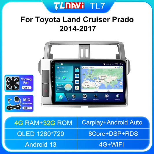 for Toyota for Land Cruiser Prado 2014-2017 GPS CarPlay Car Radio Multimedia Player