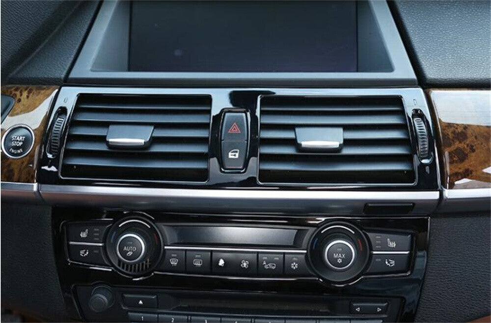 Gloss Black ABS Center Air Vent Outlet Cover Fit for BMW X5 E70 X6 E71 2008-2013