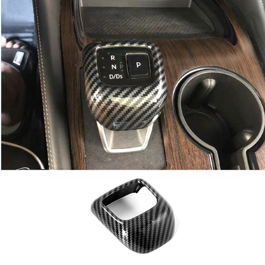 One-piece carbon fiber gear shifter cover decoration suitable for Nissan Rogue 2021-2023 ABS