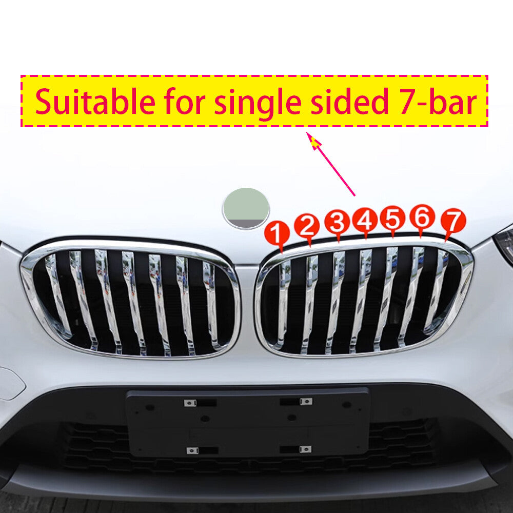 14Pcs Chrome ABS Front Grille Grill Inserts Strips Trim for BMW X1 F48 2016-2019