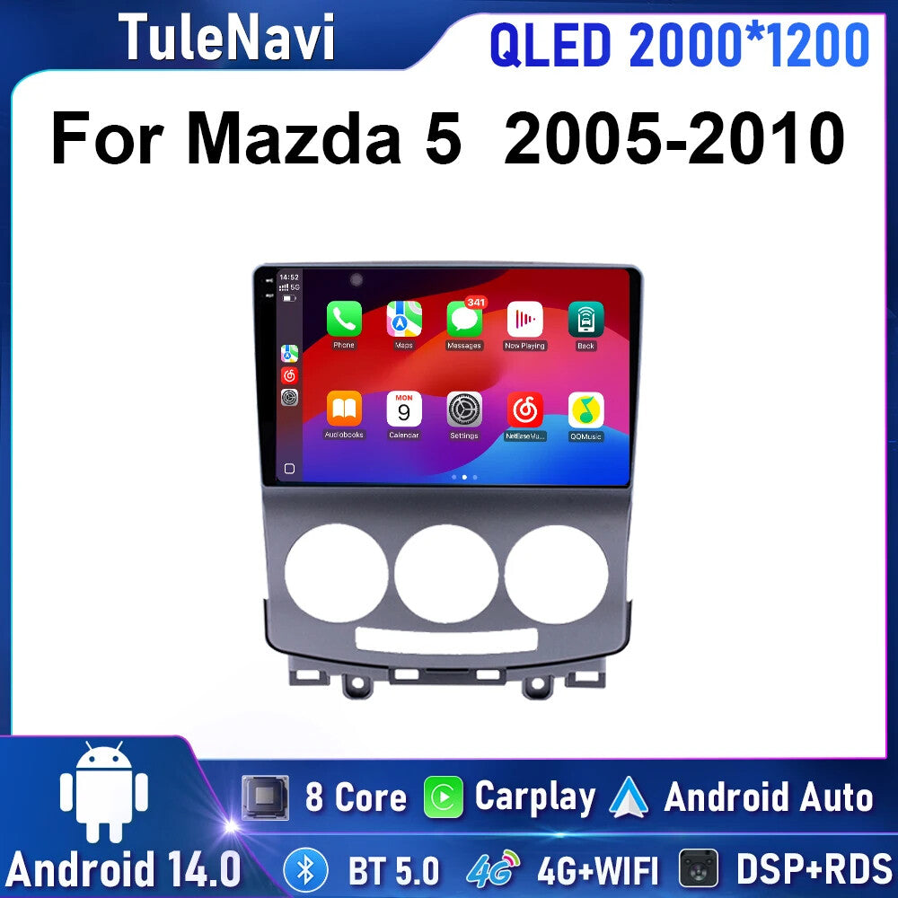 for Mazda 5 2005-2010 Android CarPlay Car Radio GPS Multimedia Player Screen
