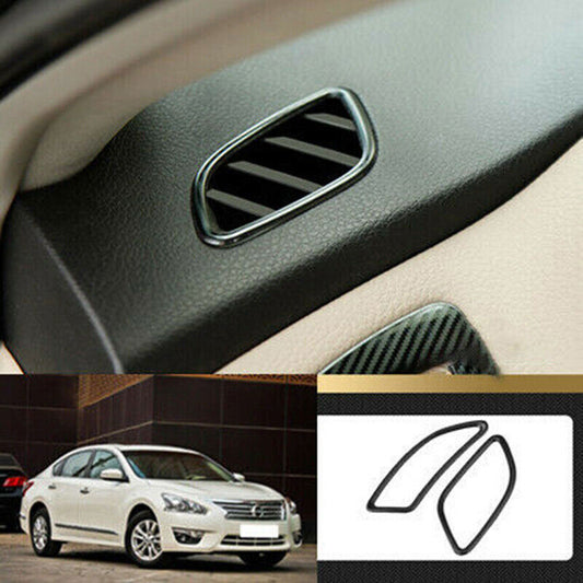 for Nissan Teana Altima 2013-18 Carbon Fiber Dashboard L&R Air Outlet Vent Trim