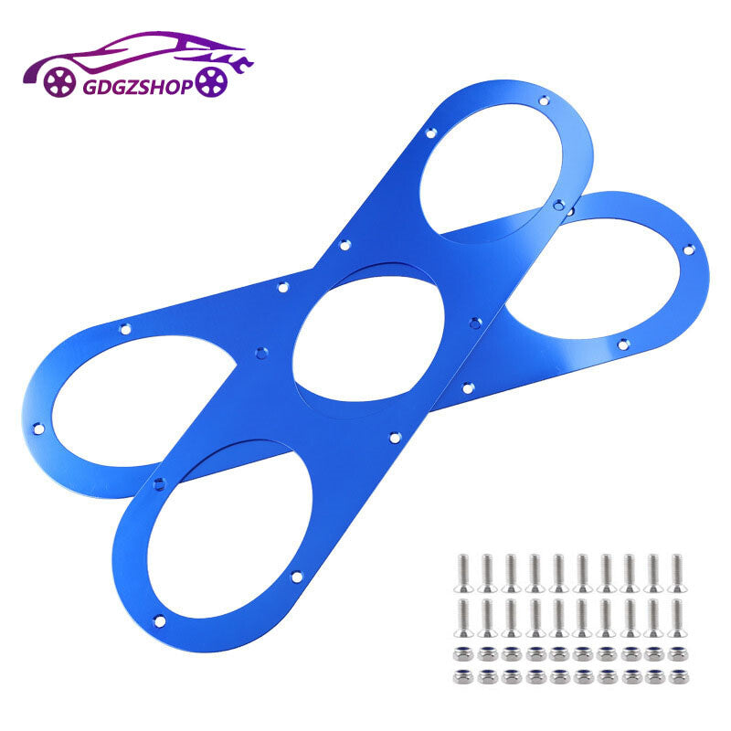 2pcs Universal Aluminum Rear Bumper Race Air Diversion Diffuser Panel Kit Blue