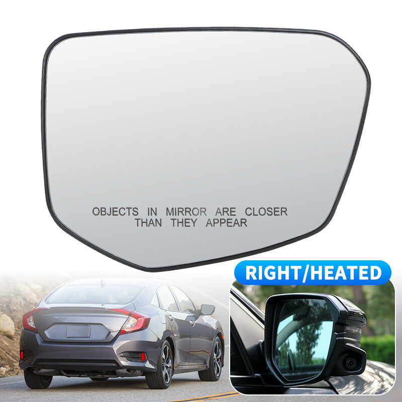 Passenger Right Heated Mirror Glass Convex Base Plate for Honda for Civic 2016-2021
