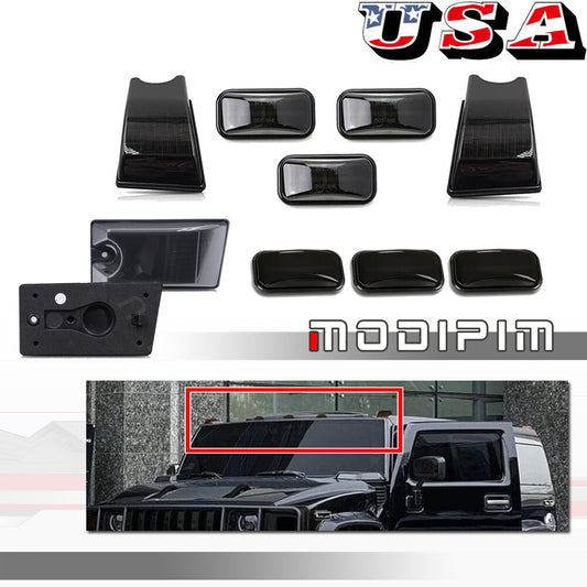 10-Piece Smoke Front + Rear Roof Daytime Light Kit for 2003-2009 for Hummer H2