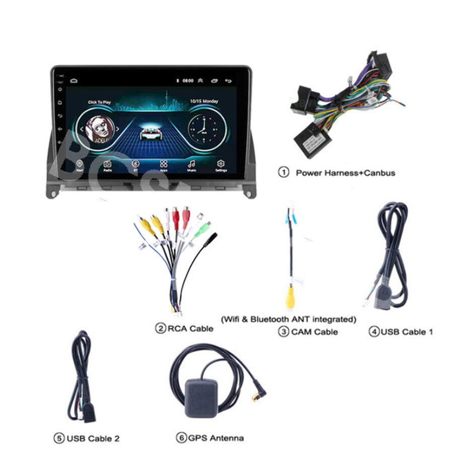 9in Touch Screen For CarPlay Car Radio Fit for Mercedes Benz C300 C350 2006-2011