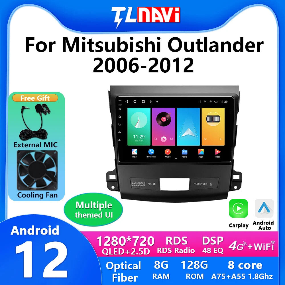 for Mitsubishi for Outlander 2006-2012 Android CarPlay Car Radio Video Player Screen