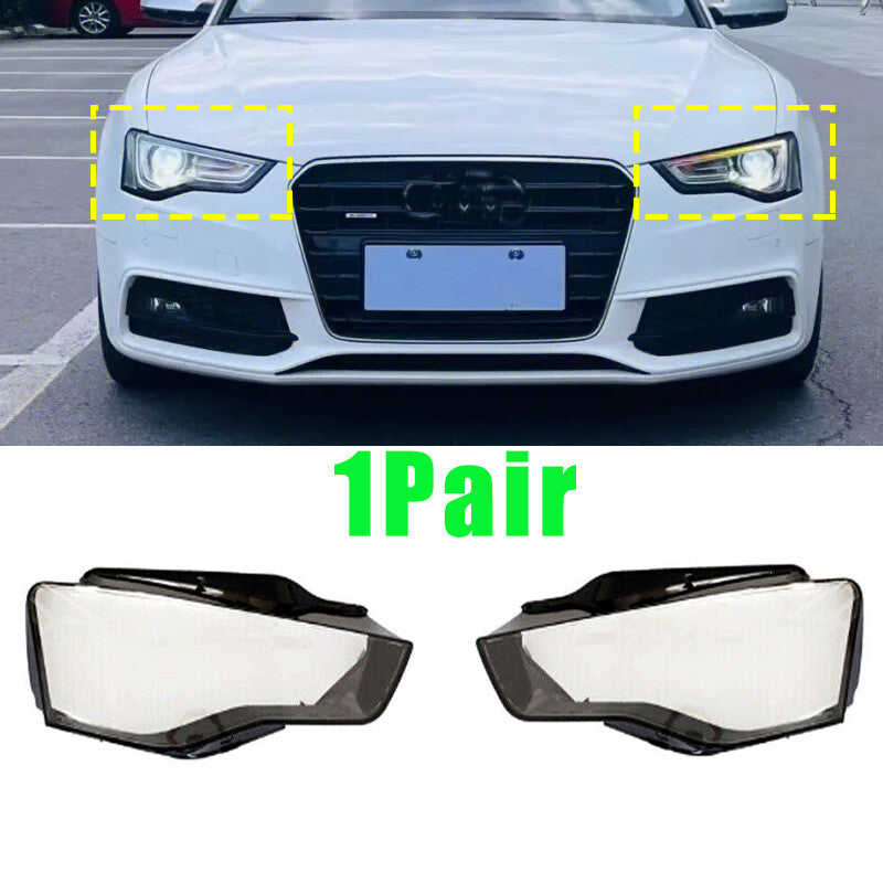 Fit for Audi A5 2012 2013-2016 Pair Headlamp Shade Headlight Lens Transparent Shell