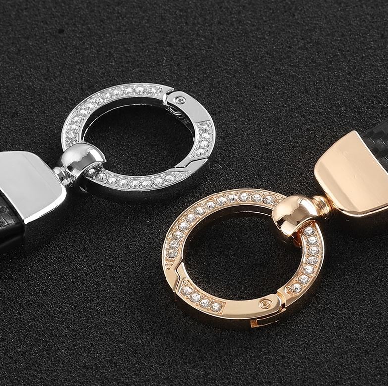 Car keychain/key ring, black and gold horseshoe buckle accessory for Audi for A5