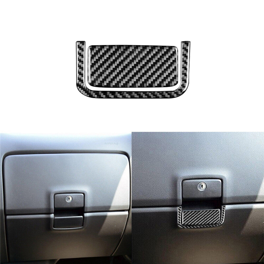 Carbon Fiber Lower Glove Box Handle Cover Trim For Silverado for GMC for SIERRA 2014-18