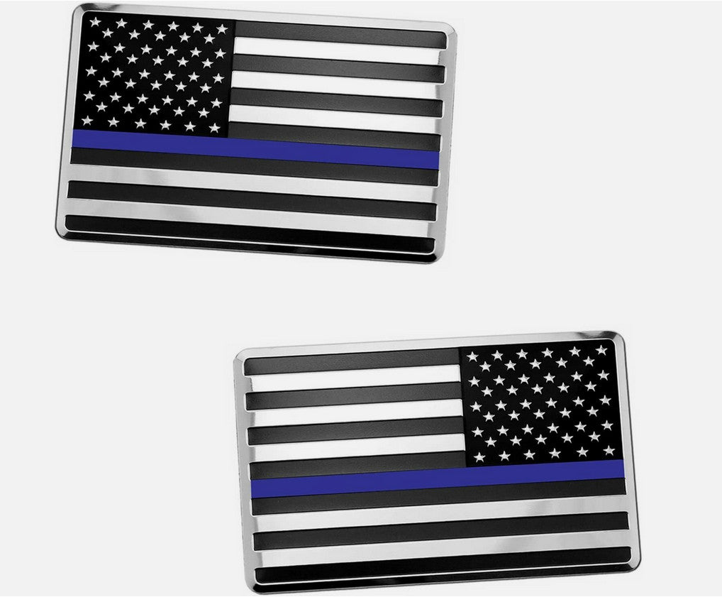 Car side fender rear trunk badge chrome black and blue American flag applicable to for Chevrolet