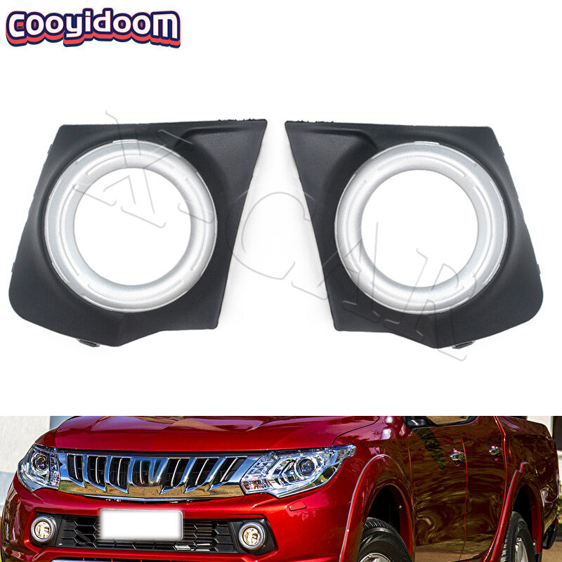Pair front fog light frame covers for Mitsubishi L200 Triton MQ MR 2015-2018