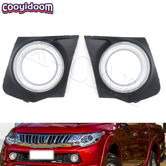 Pair front fog light frame covers for Mitsubishi L200 Triton MQ MR 2015-2018