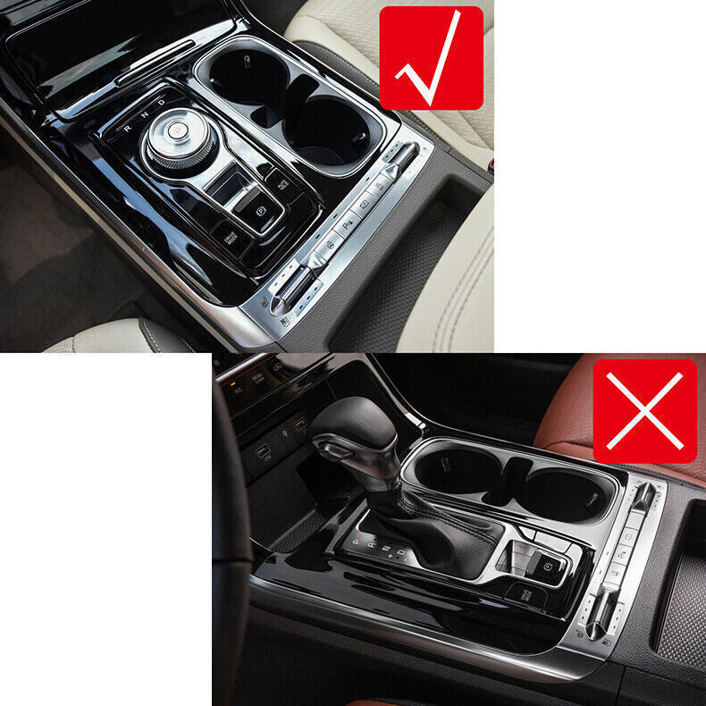 for Kia Carnival 22-23 Wood Grain ABS Central Gear Shift Box Panel Frame Cover3