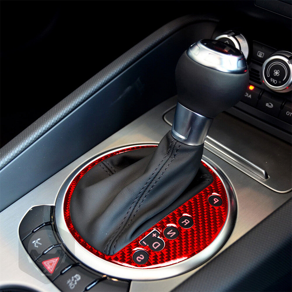 Red Carbon Fiber RHD Console Gear Shift Box Trim for Audi TT 8n 8J MK123 2008-14