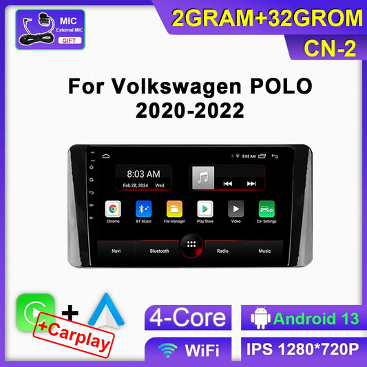 for Volkswagen Polo Mk6 VI 2020-2022 Car Stereo Radio CarPlay GPS Player Screen