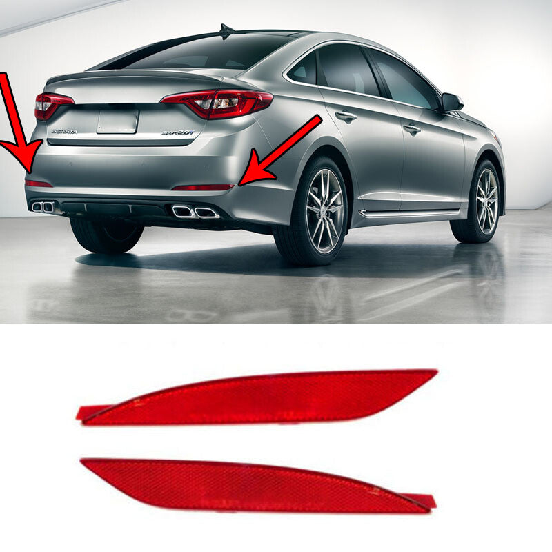 for Hyundai Sonata 2011 2012 2013 Rear Bumper Red Reflector Lens Pair
